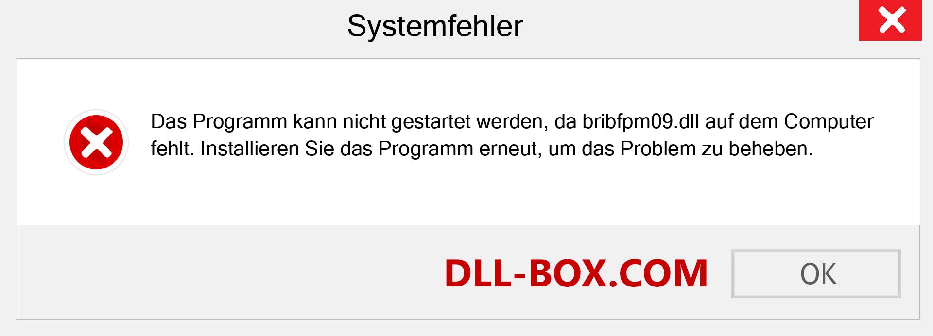 bribfpm09.dll-Datei fehlt?. Download für Windows 7, 8, 10 - Fix bribfpm09 dll Missing Error unter Windows, Fotos, Bildern